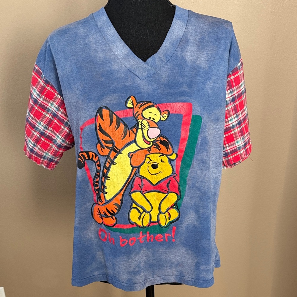 Disney Vintage Blue and Red Tigger & Winnie The Pooh Tee